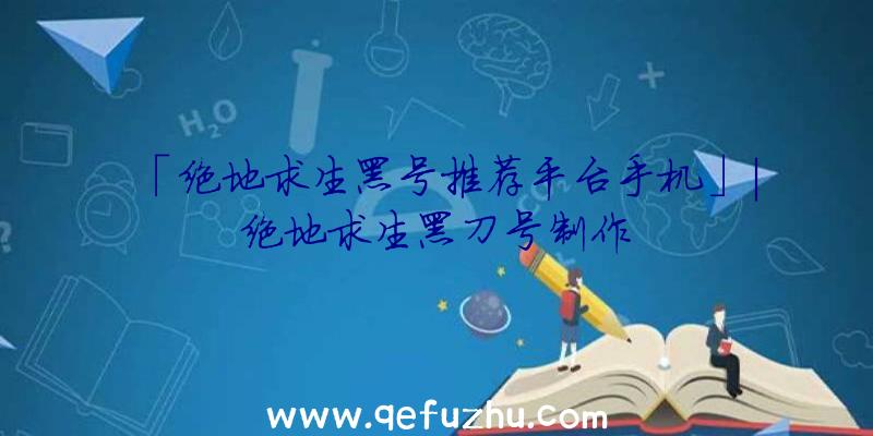 「绝地求生黑号推荐平台手机」|绝地求生黑刀号制作